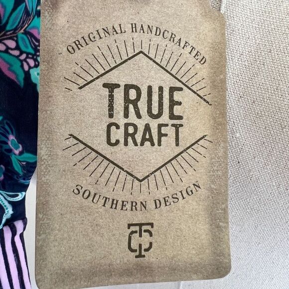 True Craft High Neck Reversible Bikini Top Size Large Paisley Floral and Striped - Picture 11 of 12